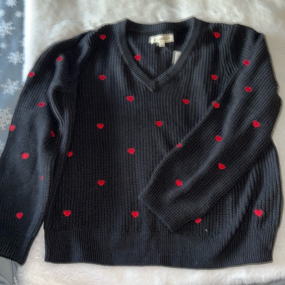 Lucky Brand Heart Sweater Women's Valentine’s Day sweater♥️♥️ - Picture 1 of 9